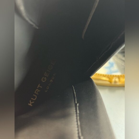 🆕 KURT GEIGER LONDON 🧿 NWOB Stoop Black Leather Combat Boot, Crystal Sz 37 US7 - Picture 13 of 15